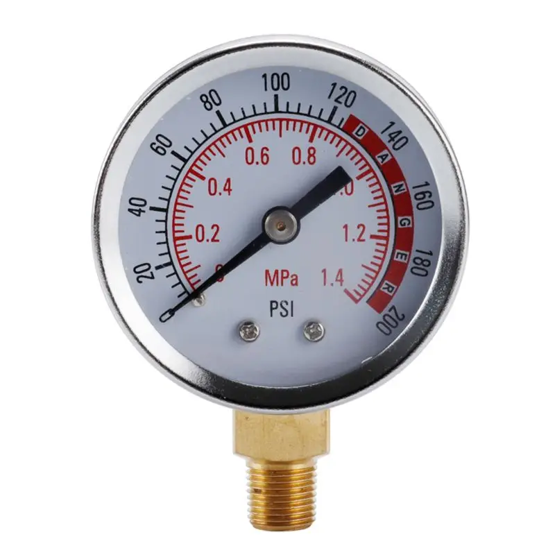

0-200psi 0-1.4mpa Air Pressure Gauge Replacement Kit Air Tank Dial Meter 1/8 NPT Bottom Thread