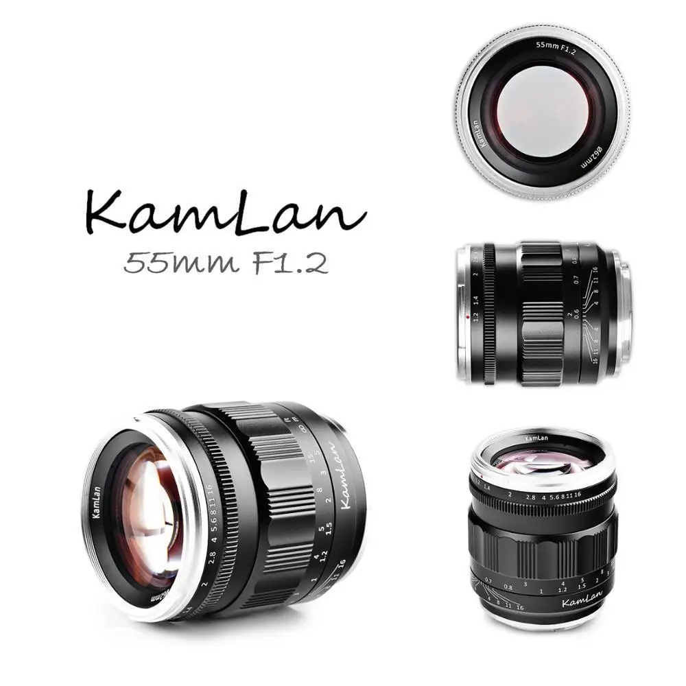 

Kamlan 55mm f1.2 Large Aperture Manual Prime Fixed Lens Full Frame for Sony