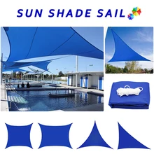 Azul à prova dwaterproof água sun sombra vela quadrado retângulo forma triângulo jardim terraço dossel uv-bloco sombra acampamento caminhadas quintal toldos