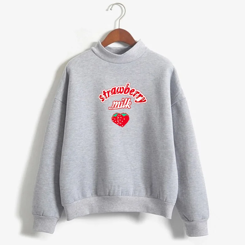  2020 Harajuku Kawaii Strawberry Milk Hoodie Sweatshirt Tops Women Kpop Lolita Style Strawberry Swea