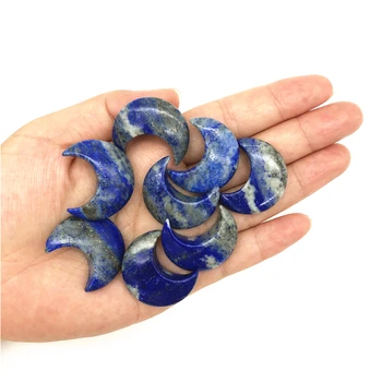 

1/2pcs Natural Lapis Lazuli Moon Shape Crystal Hand Carved Reiki Healing Stones Gifts Natural Quartz Crystals