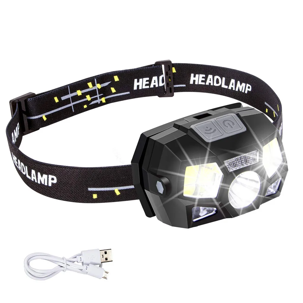 Sale bike accessories light  Motion Sensor Headlamp COB+Q5 LED Rechargeable Headlight Torch Lamp#4 4