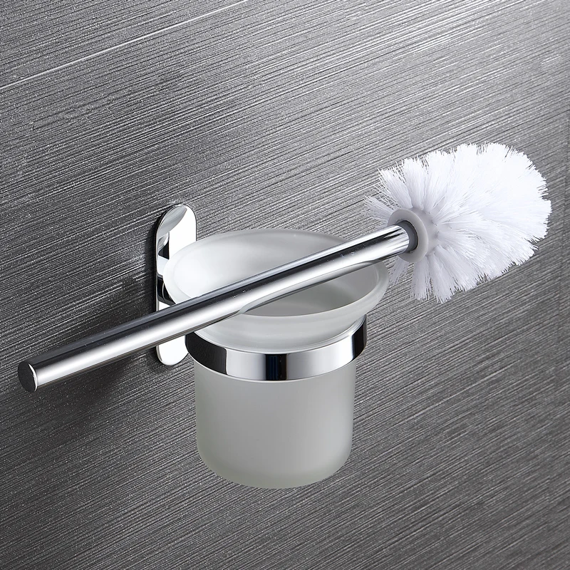 

Toilet brush Non perforated stainless steel with glass washing toilet cleaning brush set showang bathroom accessories