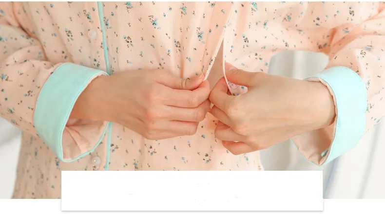 Women Autumn Spring Pijamas New Fashion Printing Cotton Pajamas Set Pregnant woman pajamas Breast Feeding Sleepwear