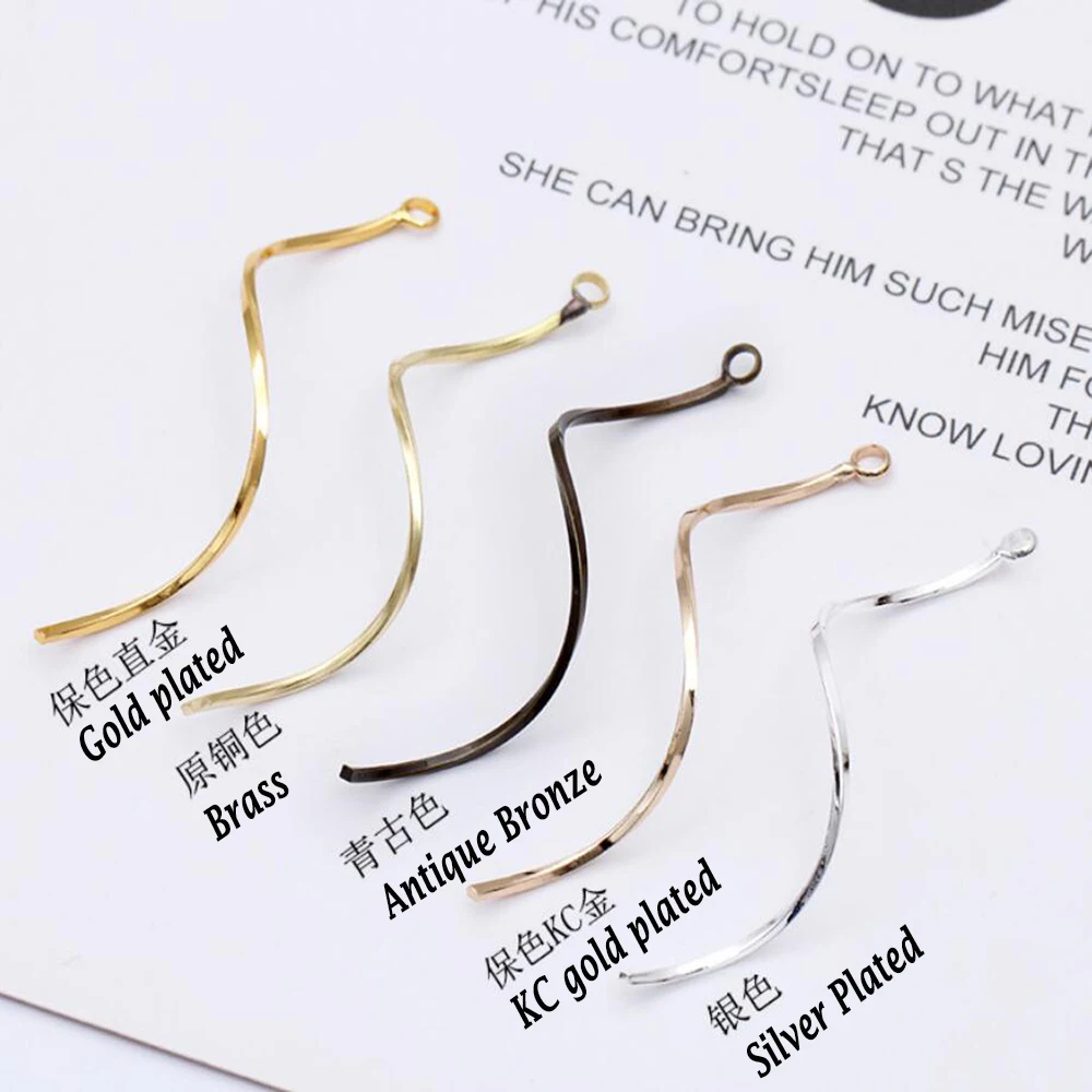 

200pcs 50mm S Cylinder Bar Earrings Connecting For Jewelry Making Earring Findings DIY Ear Jewelry Supplies