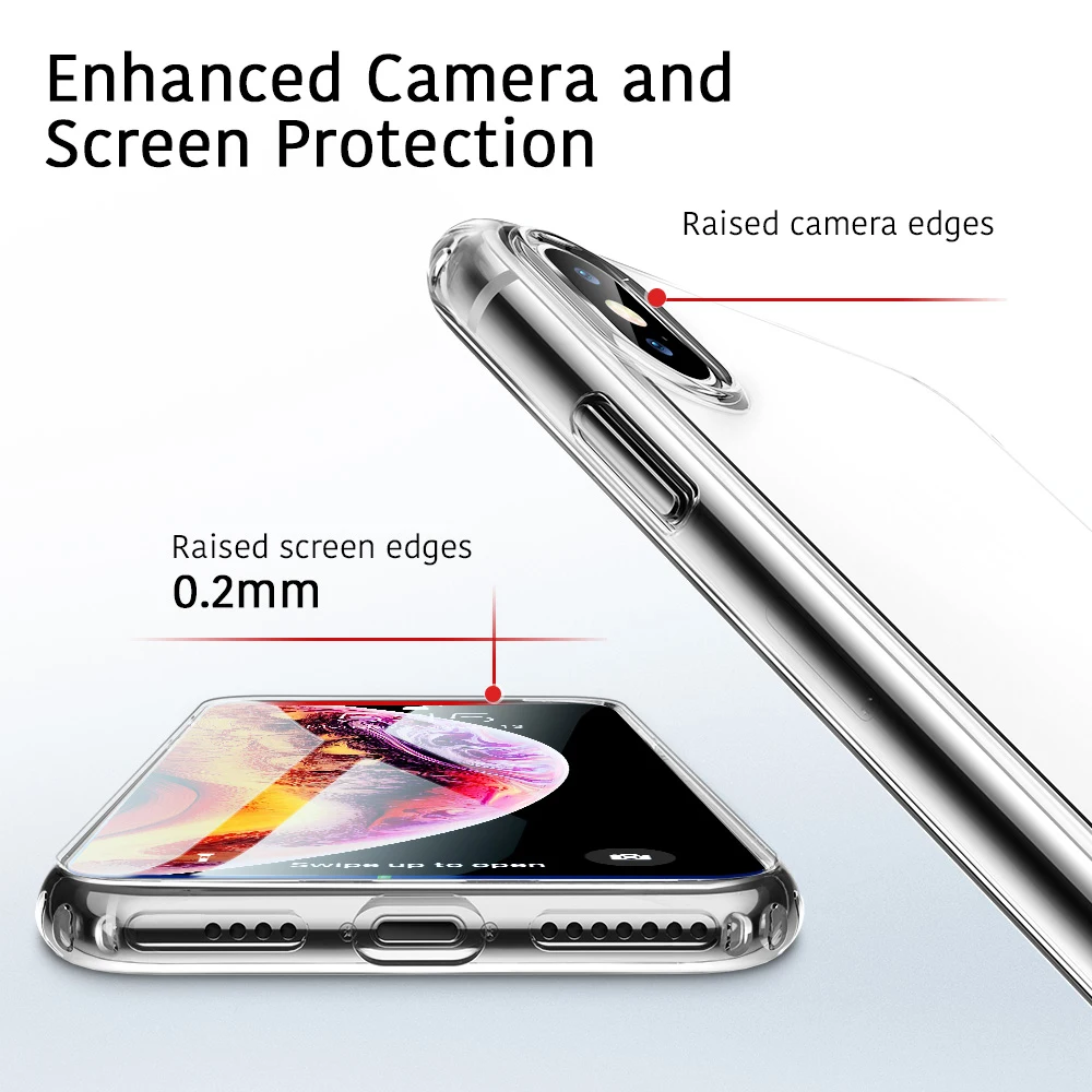 Чехол ESR для iPhone XS XR Max SE 2020 Прозрачный бампер прозрачный чехол накладка из ТПУ 11 Pro