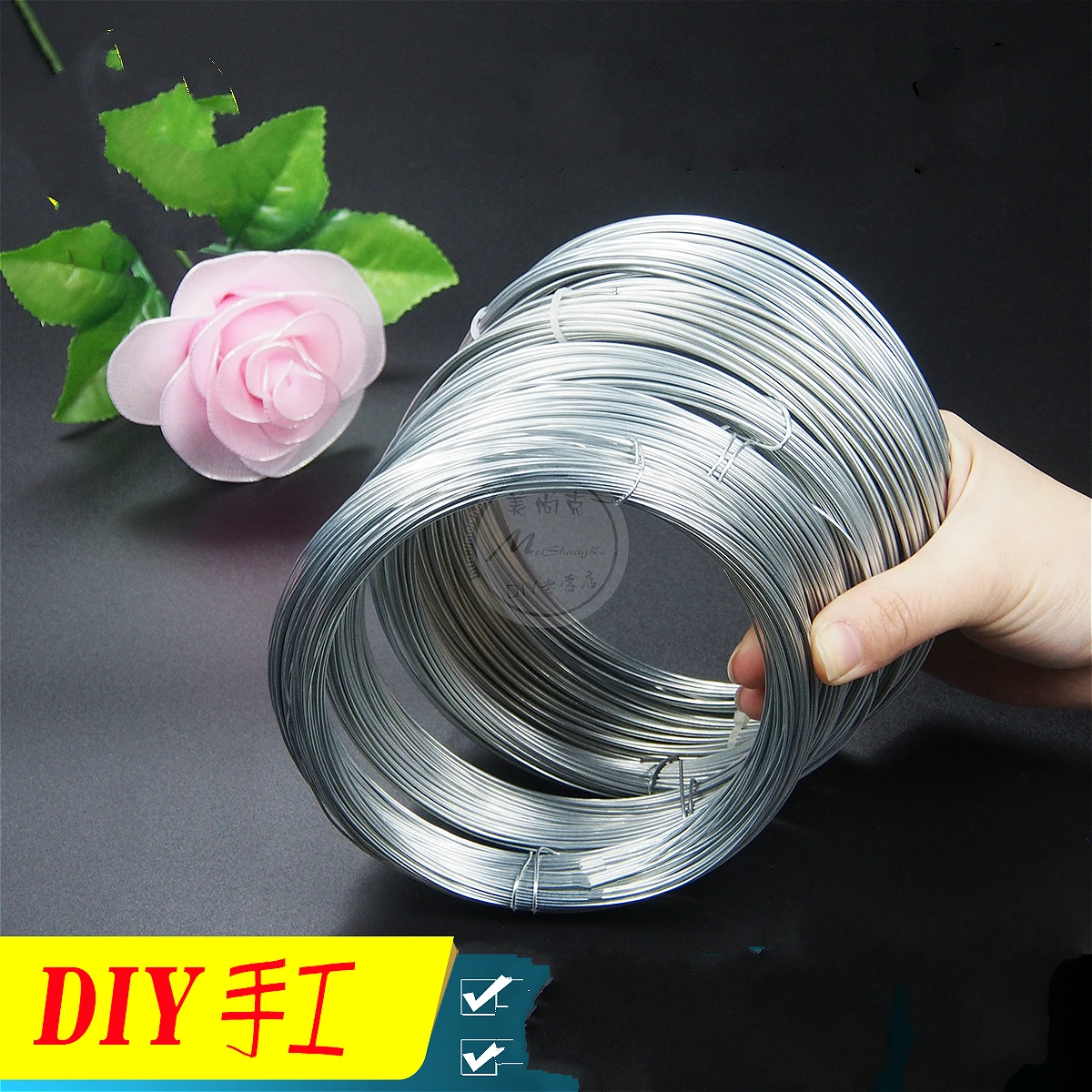 DIY провод хэндмейд Шелковый соединительный кабель мягкая глина пластик скелет ручной работы цветок материал ручной маленький рулон диаметр провода 0,8-1,8 мм