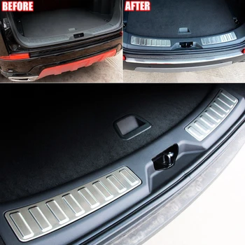 

Frame Cover Trim Silver Stainless Steel Pair Trunk Guard Bumper Protector