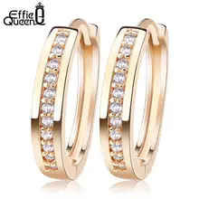 Effie queen Модные женские серьги золотого цвета, медные серьги-кольца с фианитами для женщин, маленькие круглые ювелирные изделия HOME34
