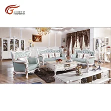 Европейский стиль гостиной секционный диван комплекты из натуральной кожи и твердой древесины диван набор WA521