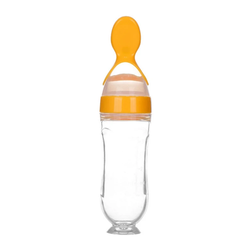Силиконовая бутылочка для кормления новорожденного ребенка, тренировочная рисовая ложка, Детская зерновая пищевая добавка, питатель, безопасная посуда, инструменты - Цвет: 5