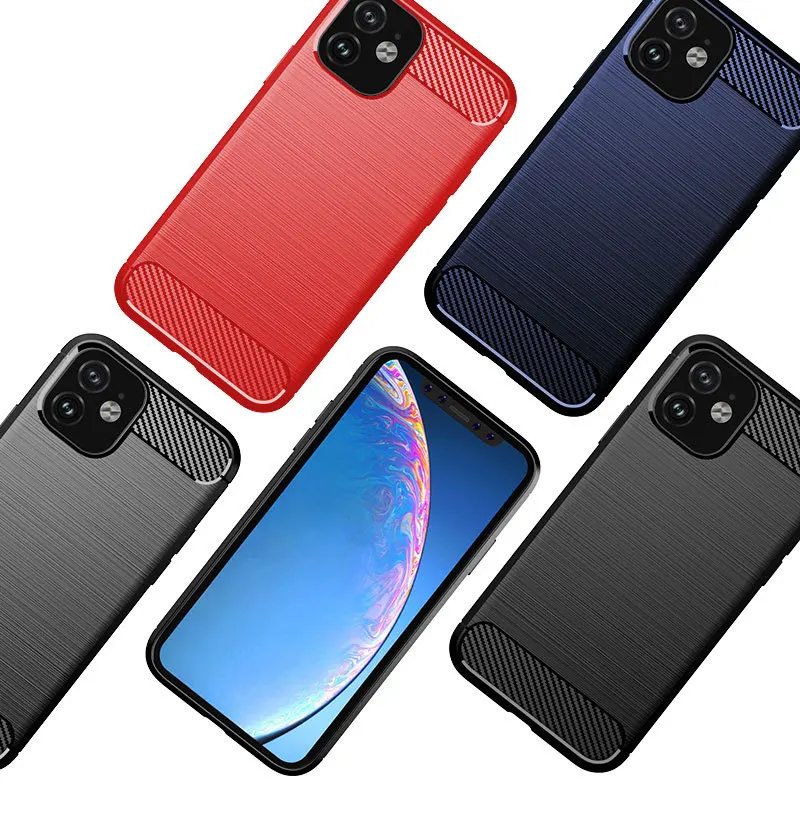 Rubber Carbon Fiber Case For iPhone 11 12 13 PRO MAX 7 7Plus 8 8Plus X XR XS MAX 5S SE 5 6 6S Ultra Thin Silicone Cover Coque cool iphone 12 pro max cases