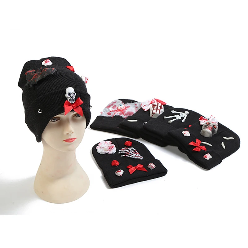 Костюм кровавый на Хэллоуин для взрослых и детей трикотажная теплая шапка