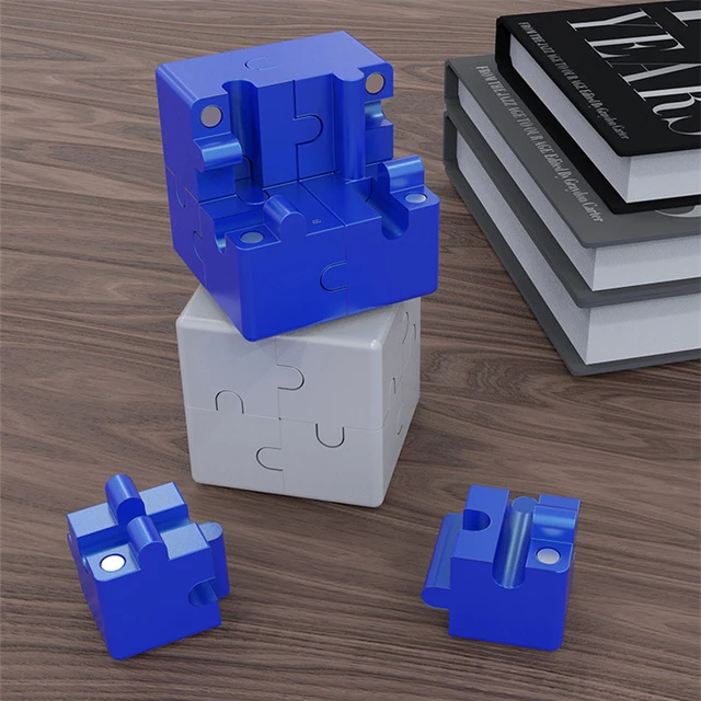 3D Aluminum Alloy Puzzle Magic Cube Fidget Toys Portable Magnetic Metal 3D Jigsaw Infinite magic Cube for Kids Education Toys 5