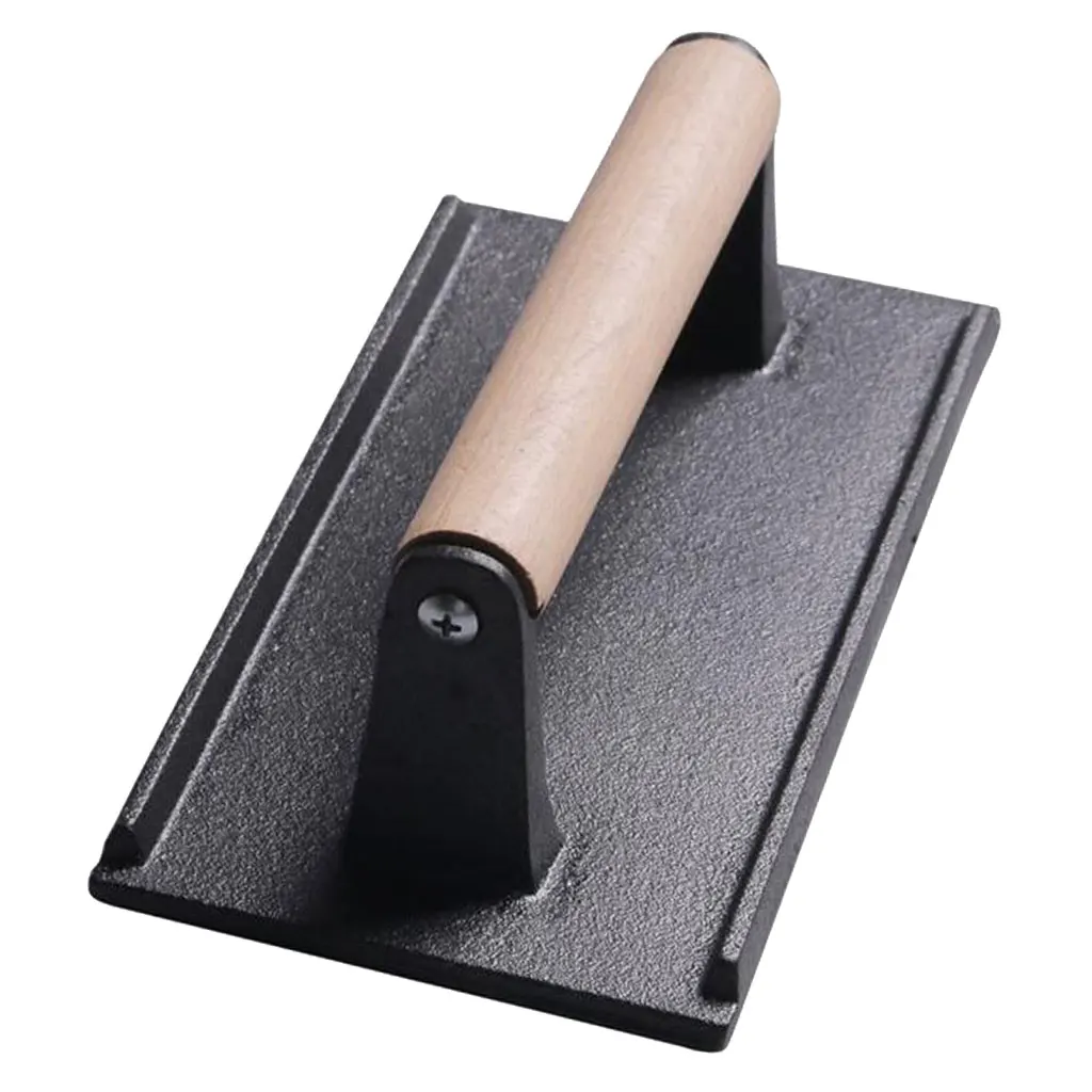 Kitchen Heavy Cast Flat Iron Steak & Burger Sausage BBQ Grill Press Weight