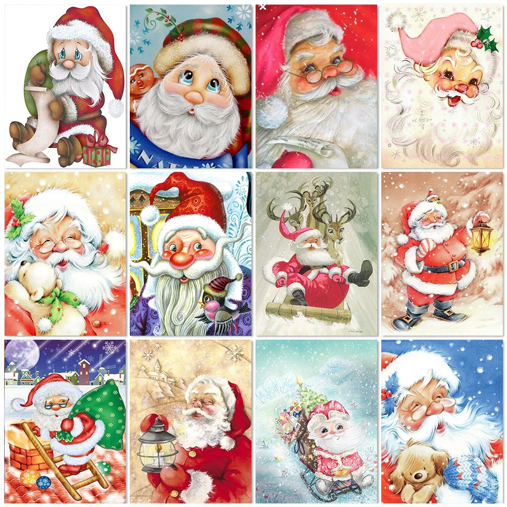 

5D алмазная живопись, мультяшный Санта-Клаус, Искусственный ландшафт, фотография, рождественский подарок, домашний декор