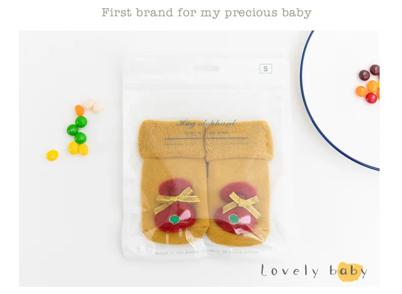 Children cuff terry socks cute doll towel socks floor socks autumn and winter cartoon extra thick baby non-slip Christmas socks