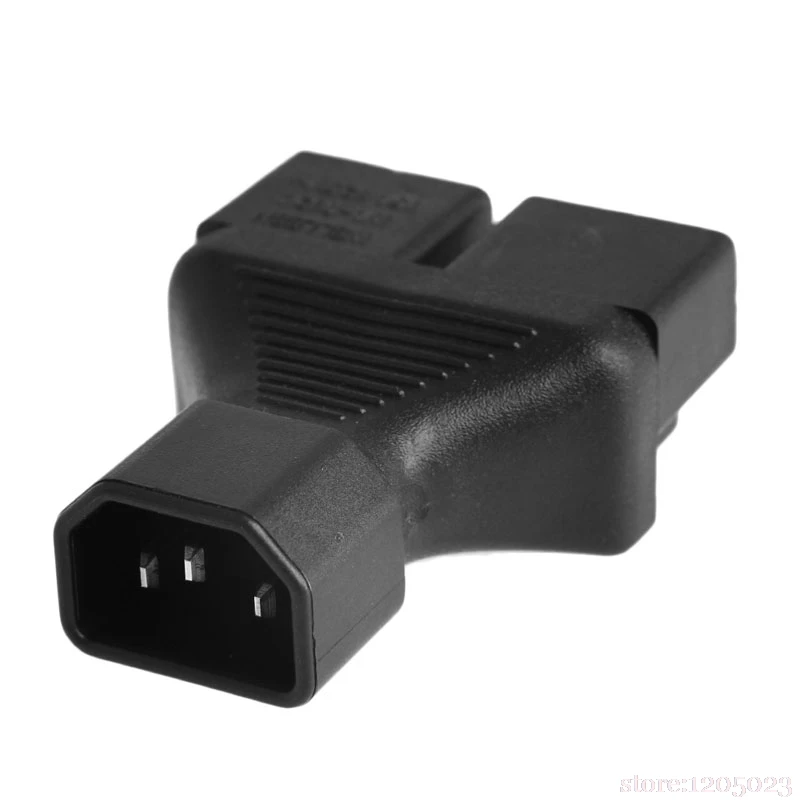 

IEC 320 C14 Male To 2x US 3-Pin Nema 5-15R Female Y Splitter Adapter Converter #RW1209