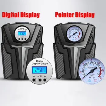 

2 Types 12V Pointer/Digital Tire Inflatable Pump Car Tyre Air Pump Motorcycle LED Light Tire Pump Portable Auto Air Compressor