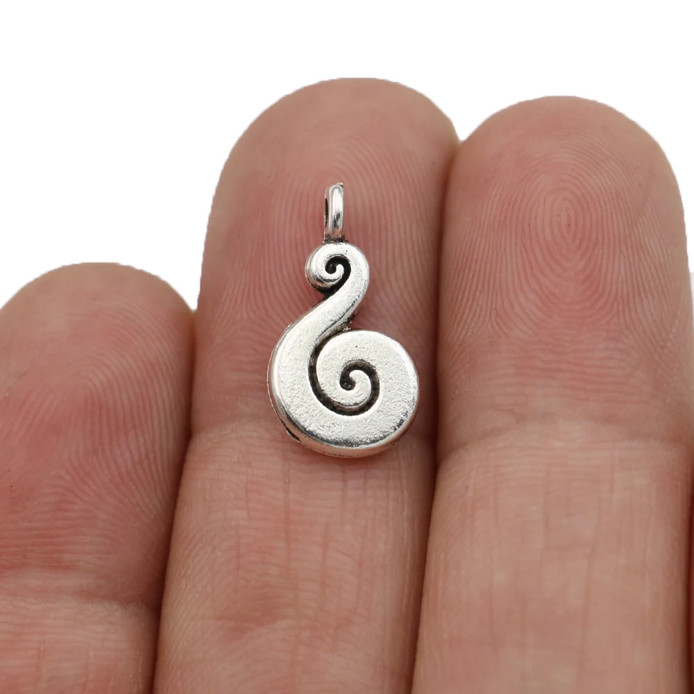 10 шт тибетские посеребренные вихревые Подвески для браслета серьги изготовления