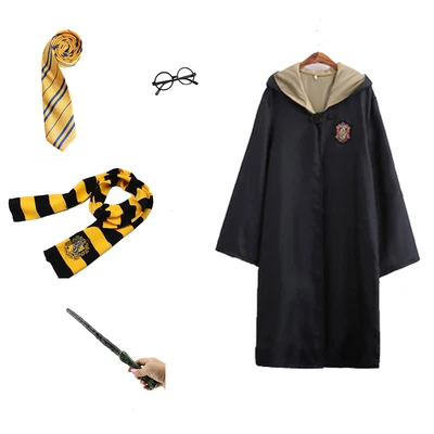 Hufflepuff Поттер колледж форма Гриффиндора Гермиона Грейнджер Косплей Костюм для взрослых детей версия Хэллоуин вечерние халат костюм подарок - Цвет: Hufflepuff