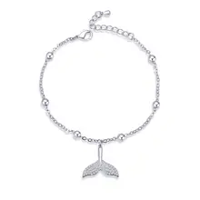 Новые браслеты русалки с рыбьим хвостом для женщин, дамские браслеты на удачу с бусинами, браслеты на цепочке, модные ювелирные изделия, бижутерия