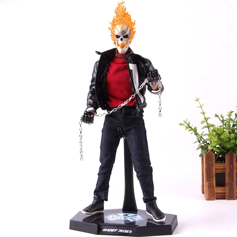 Marvel агенты щита фигура 1/6 масштаб TMS005 Ghost Rider фигурка ПВХ Коллекционная модель игрушки с светодиодный светильник