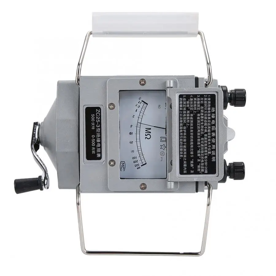 ZC25-3 500V Hand-crank Insulation Megohm Tester Resistance Meter Megohmmeter 