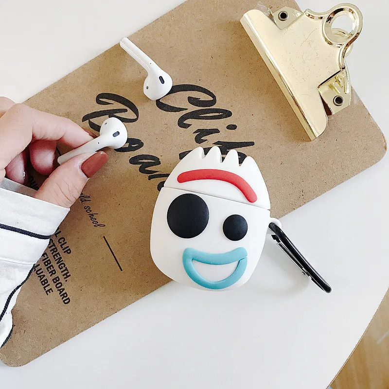 

3D Cute Cartoon Toy Story 4 Fokry Headphone Cases For Apple Airpods 1/2 Lovely Silicone Protection Earphone Cover Accessories