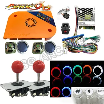 

Pandora box 9D 2222 in 1 arcade version jamma game board HDMI VGA DIY arcade ktis with joystick black cap buttons speakers locks