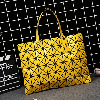 

2020 new Shoulder Bags 6*8 Grid Japan Style Sequined Lingge Female Bag Adjustable Shoulder Strap Women's Handbags Foldable Totes