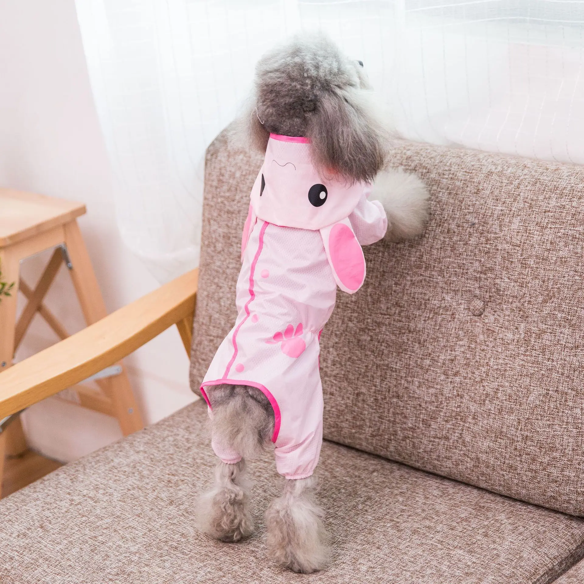 Waterproof Dog Raincoat With Hood Cute Animal Pet Dog Puppy Rain Coat Cloak Costumes Clothes for Teddy Corgi Schnauzer Bulldog