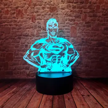 

Flash DC Superman Figure Modeling 3D Illusion Led Lamp Colorful Desk Sleeping Nightlight Light-up action & toy figures