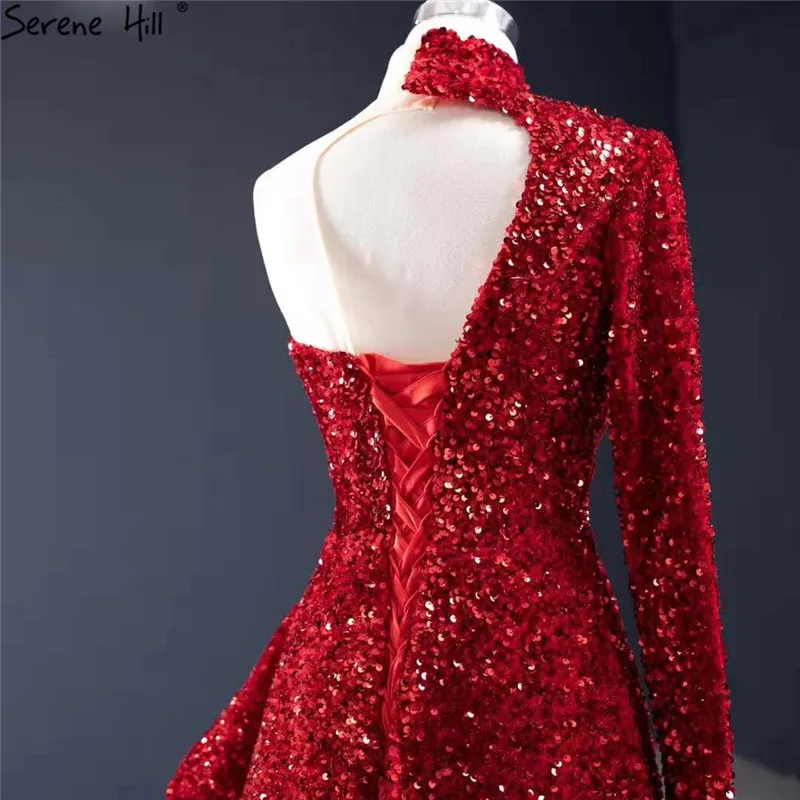 Дубай, роскошные красные вечерние платья на одно плечо,, расшитое блестками, блестящее, Русалка, сексуальное платье, беззаботное, хм67056