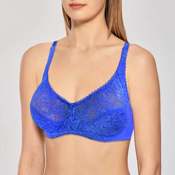 

Womens Lace Bra Lager Breast See through Bralette Underwired Unpadded Sexy Lingerie Plus Size Bh Top B C D DD E F Cup