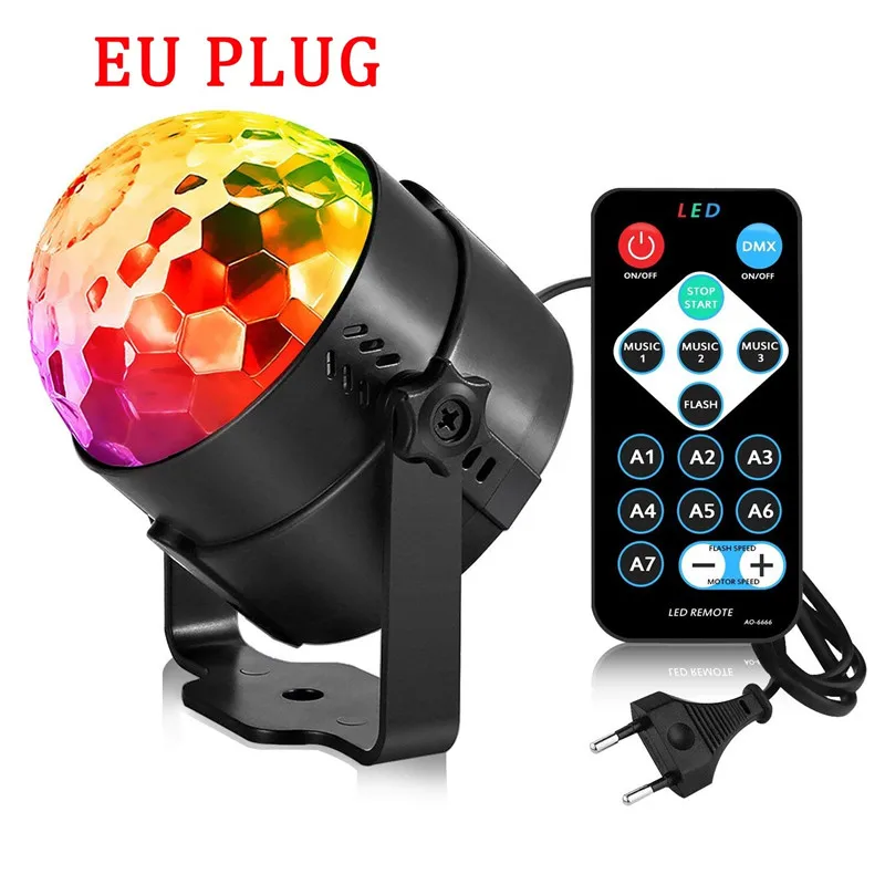 EU Plug Клубный сценический эффект света для дискотеки, клуба Rave вечерние RGB Кристалл светодиодный проектор шар - Цвет: EU Plug