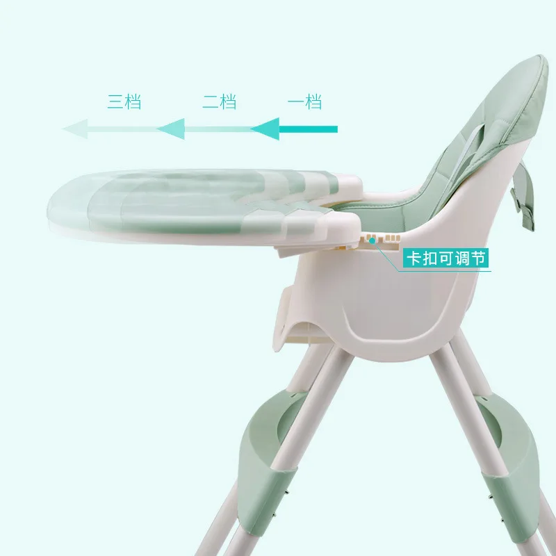 Baby High Feeding Chair Portable Kids Table Foldable Dining Chair Adjustable Height Multifunctional Food Chair With Cushion