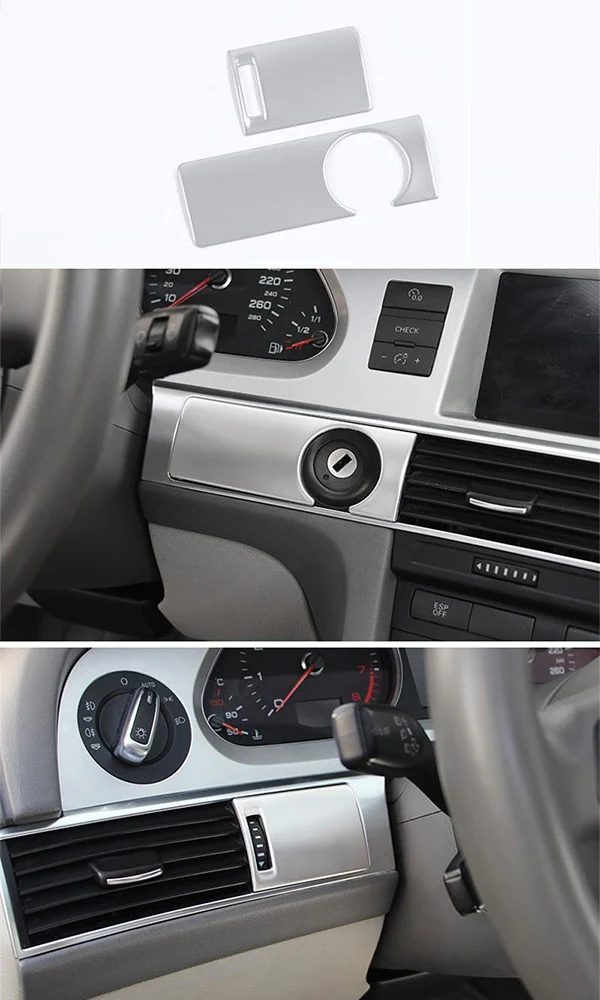 Автомобильный Стайлинг из углеродного волокна центральная консоль кондиционер объем CD Панель рамка крышка наклейки для Audi A6 C5 C6 авто аксессуары - Название цвета: Silver
