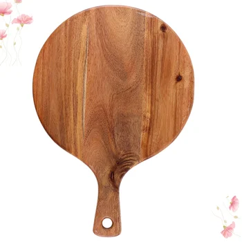 

1Pc Durable Round Shaped Wooden Pizza Board Dishes Chopping Board Western Bread Steak Tray(Coffee)