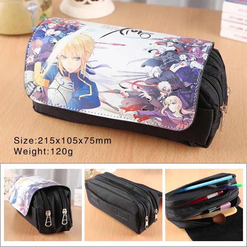 Аниме мультфильм холст студенческий Карандаш Чехол На Молнии penbag Hatsune Miku Черный Дворецкий Тоторо атака на Титанов косметичка - Цвет: 01