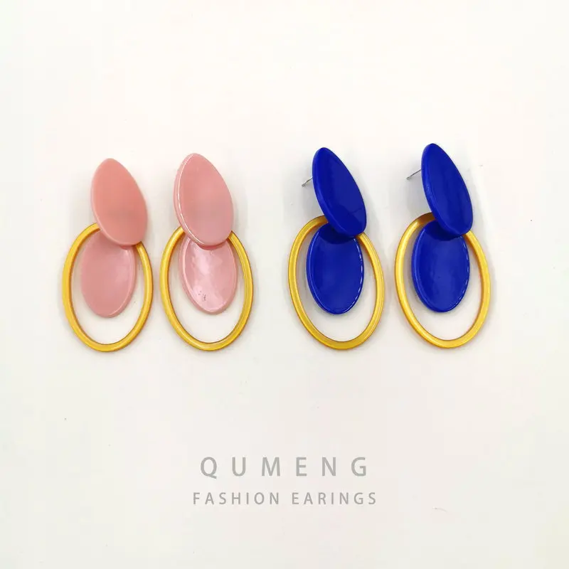 QUMENG 2020 новые стильные винтажные модные серьги гвоздики для женщин большие