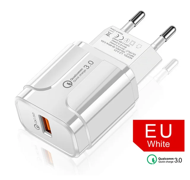 4 порта USB зарядное устройство Быстрая зарядка 3,0 быстрое зарядное устройство QC3.0 QC Универсальный адаптер настенное зарядное устройство для мобильного телефона iPhone samsung Xiaomi - Тип штекера: EU-White 1