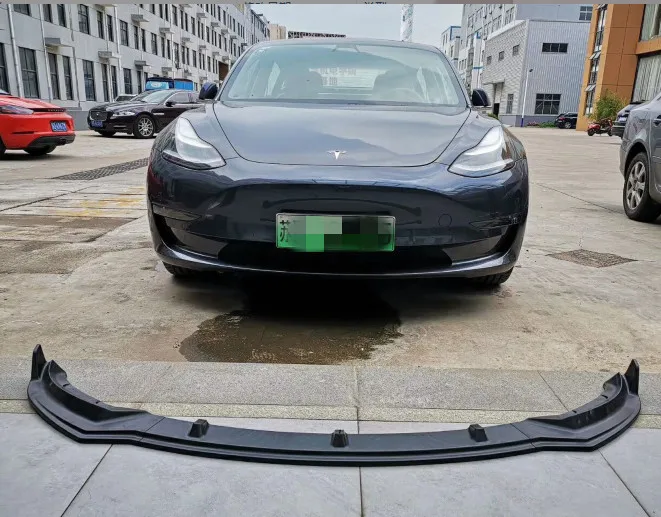 Для Tesla модель 3 2017 2020 передний спойлер Крылья бампер PP пластик матовый черный