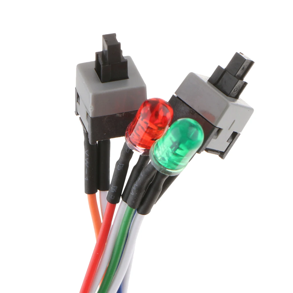 3in1 PC Desktop Case ATX Reset Off/On Switch Cable HDD Power LED Light Cord
