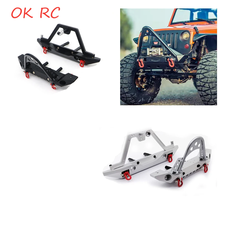 

1/10 RC Crawler Car Metal Bumper Winch Rear Spare Bumper Winch Rear Spare Tire Bracket for TRX4 Axial SCX10 90046 TF2 CC01 KM2