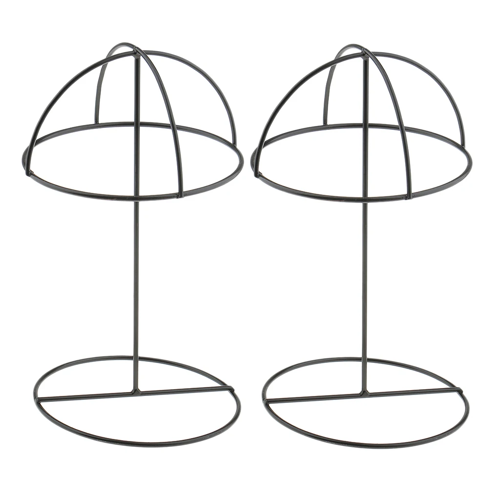 2 Pieces Hat Stands Table Top, Decorative Wig Stand Holder, Hat Rack Stand Metal Shelf Hanger Display Tools