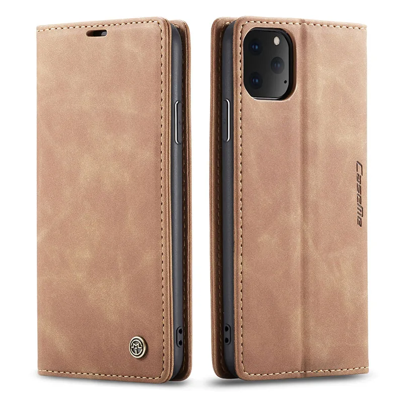 Magnetic Wallet Leather Case For iphone 11 Pro Max Flip Book 360 Cover For XR XS Max 8 7 6 Plus Luxury Shockproof Card Holder - Цвет: Light Brown