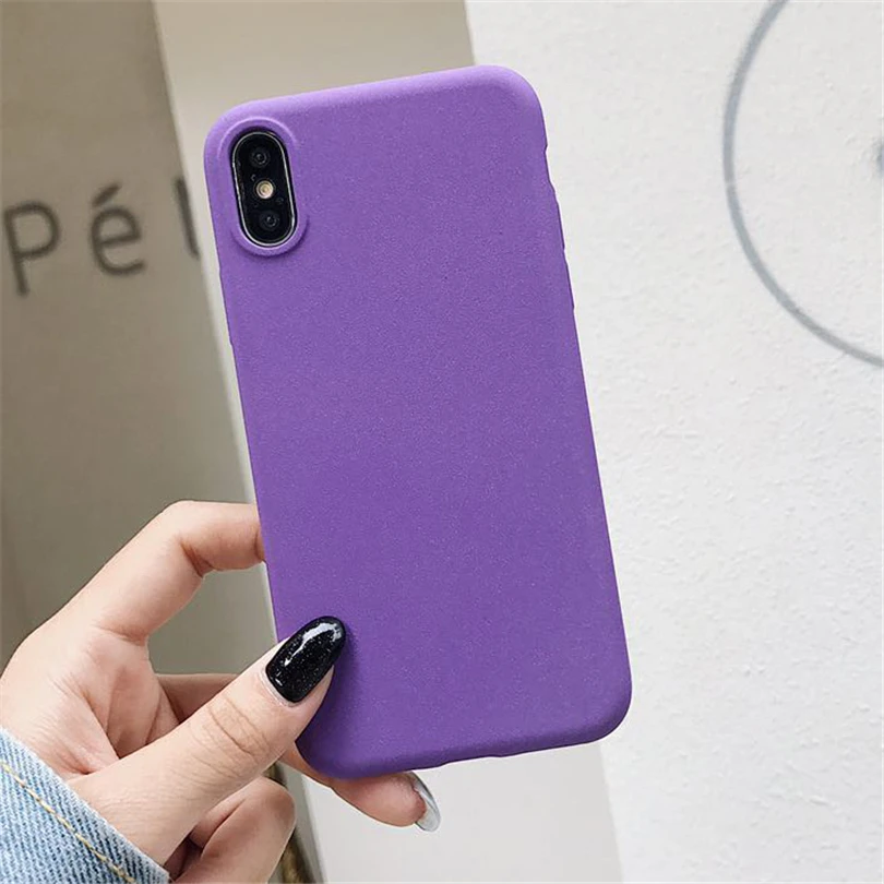 Фиолетовый Противоударный чехол для телефона для Xiaomi Mi A3 9SE 9 CC9 CC9E, мягкий ТПУ песчаник, матовый чехол для Xiaomi Mi A3 Lite, тонкий облегающий чехол s - Цвет: Фиолетовый