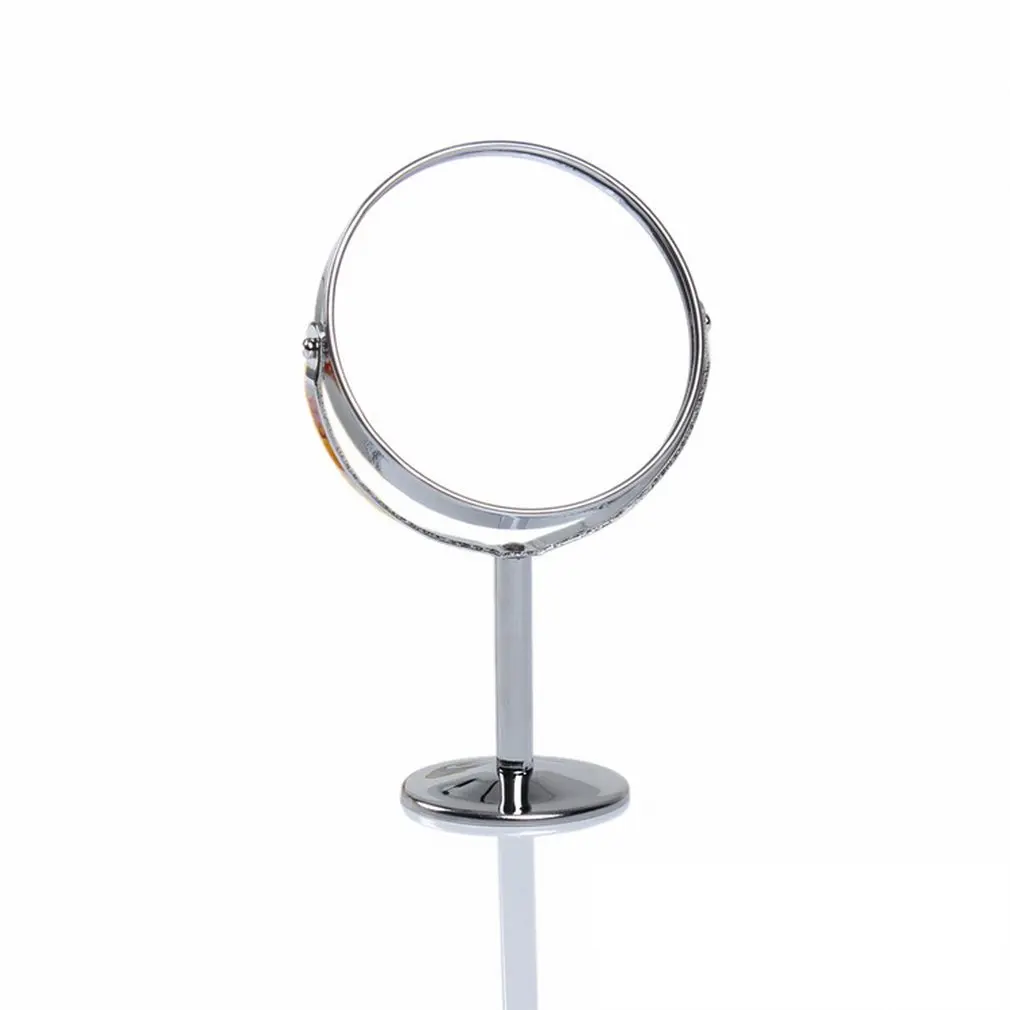 Двойное зеркало для лица, вращающееся на 360 градусов, портативное маленькое косметическое зеркало для макияжа, серебряное круглое увеличенное зеркало, инструмент для макияжа