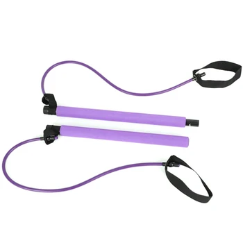 

Portable Pilates Bar Kit with Resistance Band,Home Gym Pilates Yoga Exercise Bar with Foot Loop for Total Body Workout